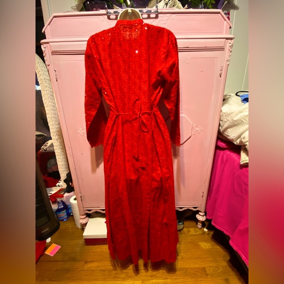 Brand new from India. Long red sequin dress US size 12 - Picture 12 of 16